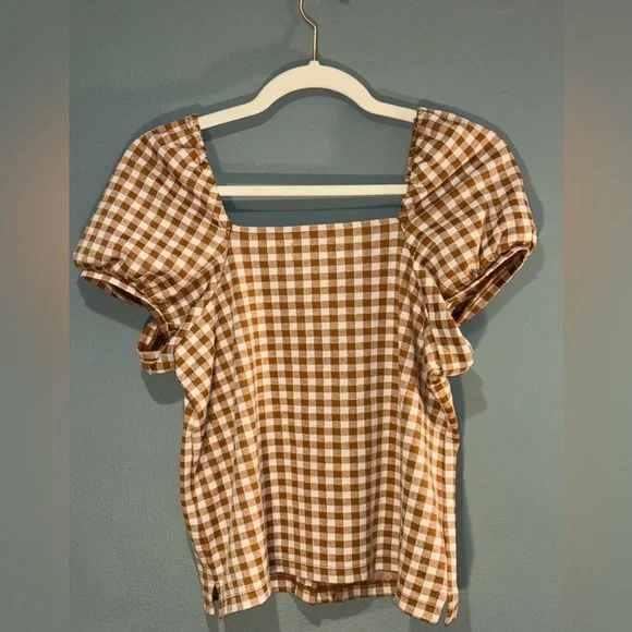 Madewell Gingham Blouse sz Med - Picture 6 of 9